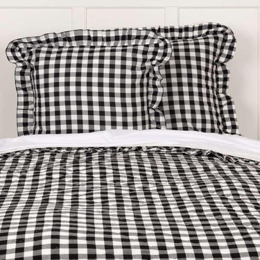 Annie Buffalo Black Check Fabric Euro Sham 26x26 VHC Brands - The Fox Decor